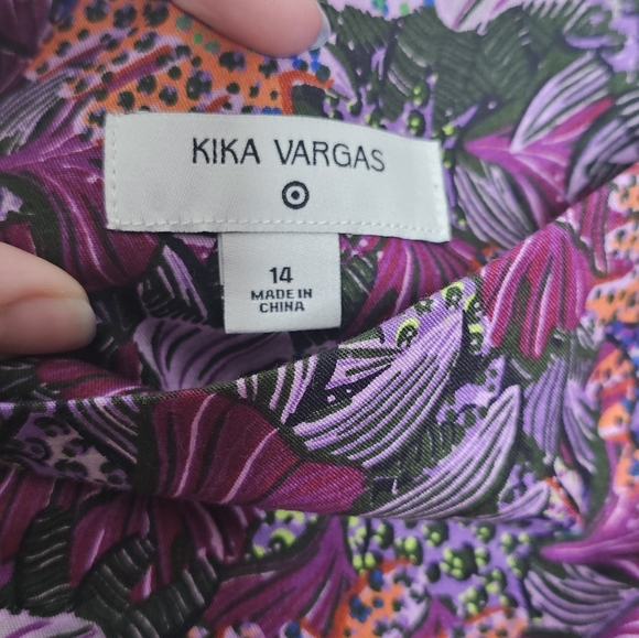 Target x Kika Vargas womens purple floral faux wrap skirt size 14 - Picture 5 of 6